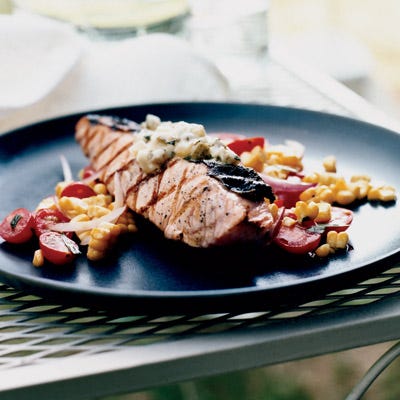 Grilled Salmon with Dill Pickle Butter