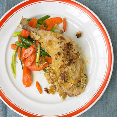 Crispy Mustard Chicken with Carrots