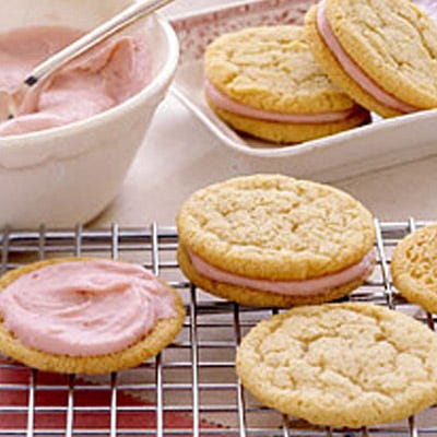Raspberry Cream Sandwich Cookies