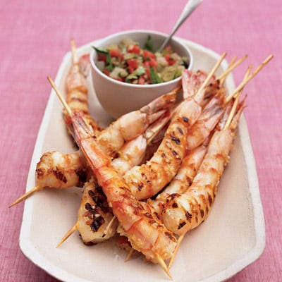 Ginger Shrimp with Charred Tomato Relish