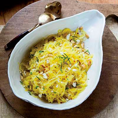 Spaghetti Squash Salad with Pine Nuts and Tarragon