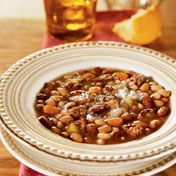 Here's a hearty stew to feed a hungry crowd - it features a colorful array of beans simmering with smoky sausage and chicken stock, that slow cooks for hours, leaving you free to enjoy the day.