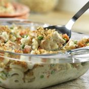 Make it quickly, make it ahead, whatever works for you.  This flavorful casserole has protein, starch and vegetables all in one-dish.  It's a terrific weeknight dinner that has a tasty surprise ingredient - stuffing.