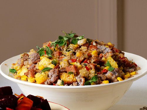 Blue And Yellow Cornbread Chorizo Stuffing Recipe