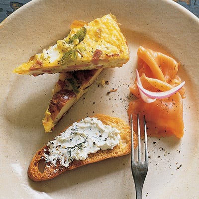 Smoked Salmon with Herbed Goat Cheese and Toast
