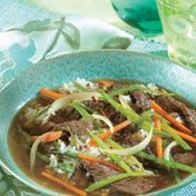 No need for takeout...in just 25 minutes you can prepare this deliciously spicy soup featuring tender-crisp vegetables and sautéed sirloin steak strips.