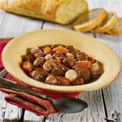 It takes just 20 minutes to put this dish together - then you can enjoy your day, as the slow cooker does the work for you.  You'll come home to a tender and savory beef and mushroom stew.