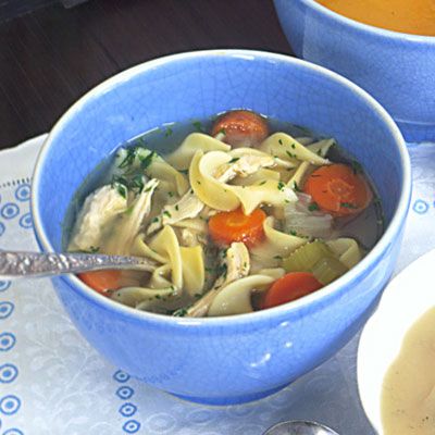 <p>The mother of all comfort foods lives up to its "cure-all" status with a generous helping of chopped vegetables, fresh dill and parsley, and tender pieces of chicken.</p><br /><p><b>Recipe: <a href="/recipefinder/hearty-chicken-noodle-soup-recipe" target="_blank">Hearty Chicken Noodle Soup</a> </b></p>