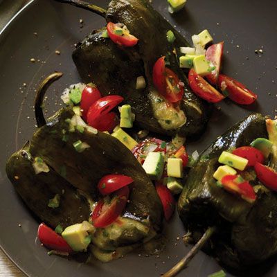 Chiles Rellenos with Tomato-and-Avocado Salsa