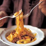 <p>"Bolognese sauce" as a name doesn't actually exist in Italy, where it is just referred to as a ragù sauce. Tradition has it that the longer the sauce cooks, the better the flavor. Luckily, you get to be judge here.</p><br /><p><b>Recipe:</b> <a href="/recipefinder/ragu-bolognese-recipe" target="_blank"><b>Ragù Bolognese</b></a></p>