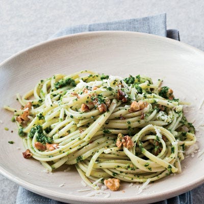 Linguine with Broccoli Rabe-Walnut Pesto