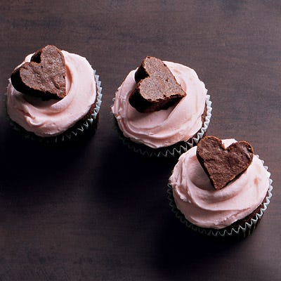 Brownie Heart Cupcakes