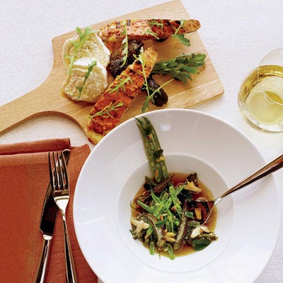 Grilled Figs with Burrata and Romesco Toast