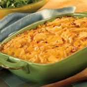 Potatoes au gratin is a favorite dish, but our version gets even better because it's kicked up with salsa con queso that gets its heat from jalapeño, onion and red pepper -  we think you'll find this au gratin irresistible. <br />