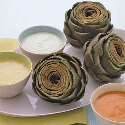 <p>An elegant member of the aster family, artichokes are low in calories, a good source of vitamins and minerals, and replete with nutrients that ease digestion and lower cholesterol.</p><br /><p><b>Recipe: <a href="/recipefinder/steamed-artichokes-recipe" target="_blank">Steamed Artichokes</a> </b></p>