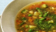 Spring Vegetable Soup with Pesto