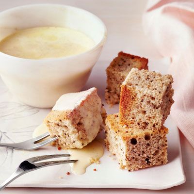 French Vanilla Coffee Cake with Crème Anglaise