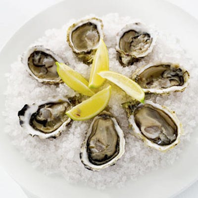 <p>Three ounces of wild oysters contain 10.2 mg of iron and 116 calories. A true superfood, oysters are also a top source of vitamin B12. Wild oysters can have high amounts of contaminants, and may be harvested using destructive methods, according to Environmental Defense Fund's <a href="http://www.edf.org/page.cfm?tagID=16291" target="_blank">Seafood Selector</a>, so stick with farmed Pacific or edible (a.k.a. European) oysters.</p><br />
<p><b>Recipes: </b><br /><a href="/recipefinder/oyster-corn-chowder-1729" target="_blank"><b>Oyster-Corn Chowder</b></a><br />
<a href="/recipefinder/east-coast-scalloped-oysters-1931" target="_blank"><b>East Coast Scalloped Oysters</b></a></p>