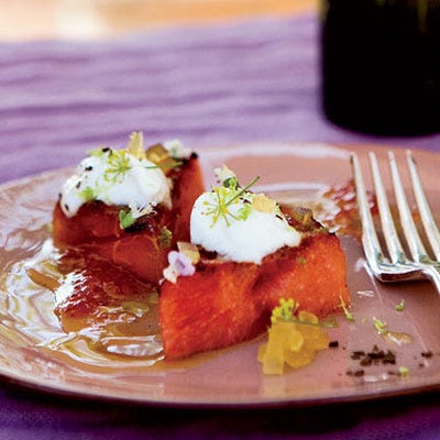 Grilled Watermelon with Yogurt