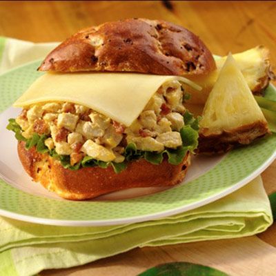<p>Honey mustard and bacon bits give this chicken salad sandwich a kick!</p><br /><p><b>Recipe:</b> <a href="/recipefinder/sweet-savory-chicken-salad-sandwich-recipe-sgt0710" target="_blank"><b>Sweet 'n' Savory Chicken Salad Sandwiches</b></a></p>