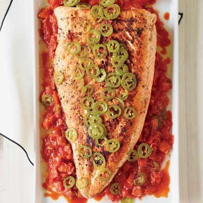Grilled Salmon with Melted Tomatoes
