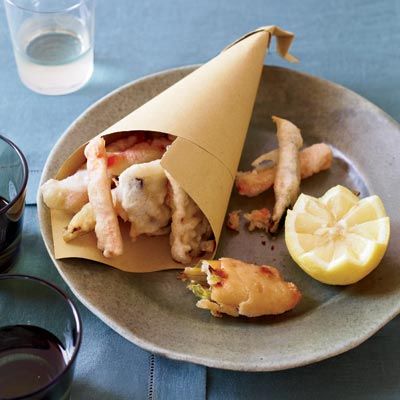 This starter relies on fall's produce to shape its personality, which means apples, mushrooms, and zucchini fried in a batter made extra-light and crisp by adding sparkling wine and whipped egg white. The fritto misto is best eaten hot from the pan, perhaps served in a paper cone as shown.<br /><br /><b>Recipe:</b> <a href="/recipefinder/autumn-fritto-misto-recipe-fw1010" target="_blank"><b>Autumn Fritto Misto</b></a>