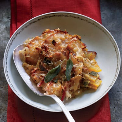 Apple, Leek, and Butternut Squash Gratin