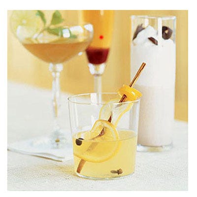 <p>A lean white wine that hasn't been aged in oak works best for this drink. You can make the citrus base (step 1) up to 1 day ahead; cover and chill. Reheat to continue.</p><br />

<b>Recipe:</b> <a href="/recipefinder/mulled-white-wine-recipe-mr1210" target="_blank"><b>Mulled White Wine</b></a>