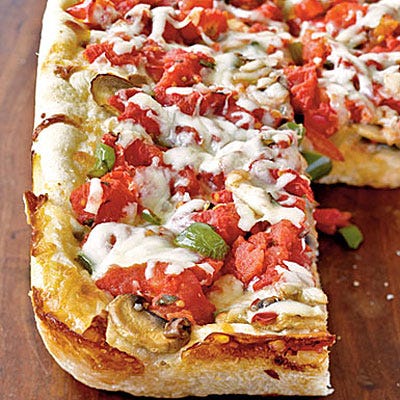 <p>Try this healthier version of a deep-dish style pizza, which packs in veggies and calls for chicken sausage instead of beef or pork to cut back on calories without sacrificing taste.</p><br />

<p><b>Recipe:</b> <a href="/recipefinder/chicago-deep-dish-pizza-recipe-clt0111" target="_blank"><b>Chicago Deep-Dish Pizza</b></a></p>