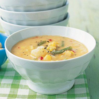 <p>Corn, bell peppers, and green beans give this hearty soup its fresh, summery flavor; make a batch now, then freeze for up to six months.</p><br /><p><b>Recipe:</b> <a href="/recipefinder/vegetable-chowder-recipe-mslo0111" target="_blank"><b>Vegetable Chowder</b></a></p>