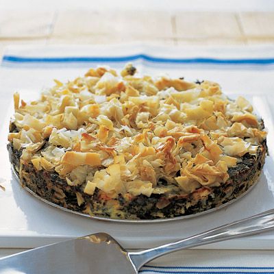 <p>Topped with crunchy phyllo dough curls, this Greek-style spinach dish can be assembled and then frozen for up to three months.</p><br /><p><b>Recipe:</b> <a href="/recipefinder/spinach-pie-recipe-mslo0111" target="_blank"><b>Spinach Pie</b></a></p>