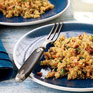 <p>"Quinoa is a miracle food," says Bruce Sherman. Native to the Andes Mountains, the nutty, protein-rich grain is now also grown in the U.S. Sherman tosses it with smoky bacon and toasted almonds to make a substantial side dish that's delicious with poached eggs or roasted chicken.</p><p><b>Recipe:</b> <a href="/recipefinder/bacon-quinoa-almonds-herbs-recipe" target="_blank"><b>Bacon Quinoa with Almonds and Herbs</b></a></p>