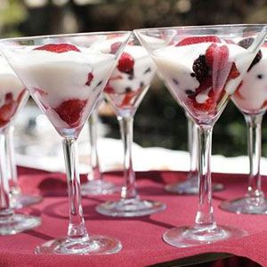 If a heavier sit-down dinner was served earlier in the night, the last thing guests will want is a rich, decadent dessert. Instead, offer a sweet treat like these colorful <a href="/search/fast_search_recipes?search_term=parfait">parfaits</a>, which are just as easy on the eyes as they are to eat.