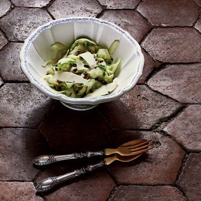Shaved Zucchini Salad with Parmigiano and Pistachios
