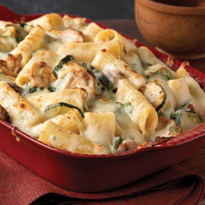 Creamy Zucchini and Spinach Rigatoni Recipe - Kraft Natural Cheese Recipe