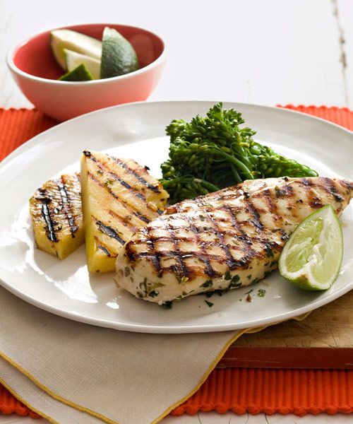 Mojito-Rubbed Chicken with Grilled Pineapple
