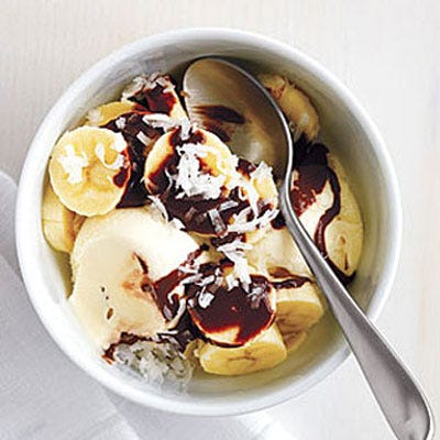 Chocolate-Banana Sundae <p>The simple combination of bananas, ice cream, chocolate sauce, and shredded coconut makes a divine dessert.</p><br />
<p><b>Recipe:</b> <a href="/recipefinder/chocolate-banana-sundae-recipe-rs0511" target="_blank"><b>Chocolate-Banana Sundae</b></a></p>