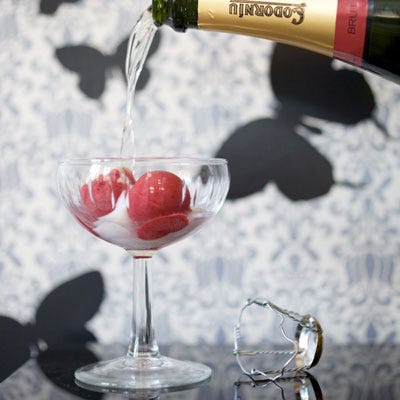 Black Pepper–Raspberry Sorbet with Prosecco