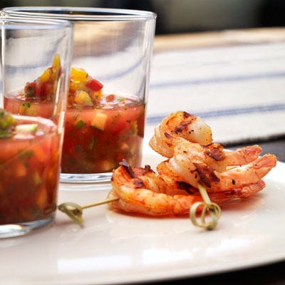 Melon Gazpacho "Shooters" with Shrimp