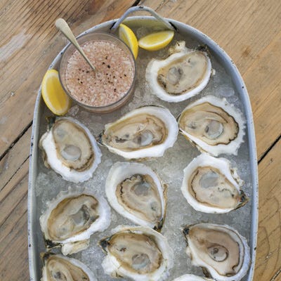 Oysters on the Half Shell with Rosé Mignonette Oysters on the Half Shell with Rosé Mignonette