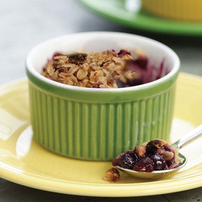 <p>Need a sweet treat for two? Make these fruit crumbles in two 6-ounce ramekins.</p><br />
<p><b>Recipe: </b><a href="/recipefinder/old-fashioned-fruit-crumble-recipe-5805" target="_blank"><b>Old-Fashioned Fruit Crumble</b></a></p>