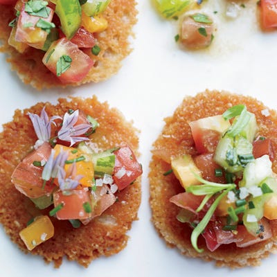 Parmesan Tuiles with Heirloom Tomato Salad