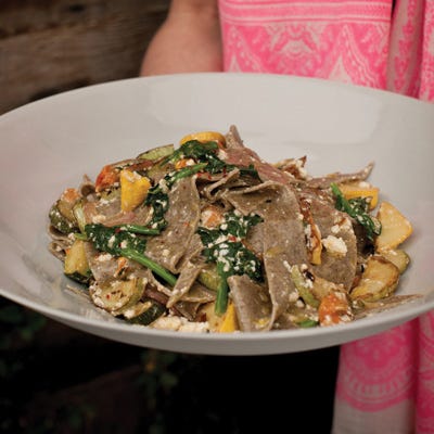 Buckwheat Pasta with Summer Squash, Tomatoes, and Ricotta