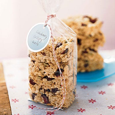 Green Pumpkinseed and Cranberry Crispy Bars
