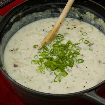 <p>Classic and comforting, this clam chowder gets a kick from spicy chili flake and a simmer in white wine.</p><br />

<p><b>Recipe: <a href="/recipefinder/clam-chowder-recipe-top0911">Clam Chowder</a></b></p>