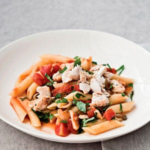 Penne Rigate with Spicy Braised Swordfish