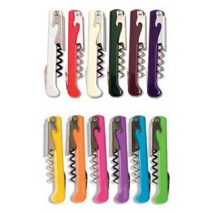 Syk of broken corks? The professional waiter's corkscrew has an elongated French spiral that works with any cork, plus a long handle for increased leverage. Choose from 13 fun colors. At less than $4, you can buy a color to fit every mood. (wineopeners.com, $3.98)
