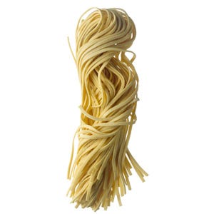 Linguine <p>Meaning "little tongues," these flat, 1/8-inch-wide noodles are sometimes referred to as flat spaghetti. Traditionally, linguine is best served with oil and herb-based sauces and is sometimes paired with seafood, but rarely mixed with meat.</p><br />
<p><a href="/search/fast_search_recipes?search_term=linguine""><b>Find recipes with linguine</b></a></p>