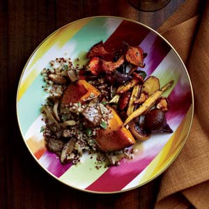 <p>"I love how out of control the vegetarian culture is in this city," says chef Kevin Kathman of Minneapolis's Barbette. To satisfy those diners, he stuffs maple-glazed roasted squash with quinoa and sautéed wild mushrooms. For a more substantial dish, serve it with roasted root vegetables brushed with the same glaze.</p><p><b>Recipe:</b> <a href="http://gogonow.org/recipefinder/squash-stuffed-quinoa-wild-mushrooms-recipe-fw1111%22 target="_blank"><b>Squash Stuffed with Quinoa and Wild Mushrooms</b></a></p>