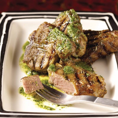 Guy Fieri's Lamb Loin Chops with Mint Pesto